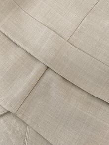 GlowEve Women's Fashion V-Neck Pleated Sleeveless Romantic Elegant Casual Commute Date Party Dinner Jacket, Spring/Summer - Apricot - View 6