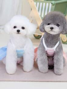 PETSIN 狗狗服装、猫咪服装、动物裙装、宠物春夏新品系列、幼犬连衣裙、公主风百搭连衣裙、条纹印花、小型动物服装、清凉防晒霜 - 彩色 - 查看 11