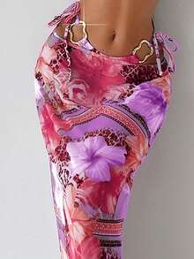 Bonvoyette 3件套女士印花三角杯吊带背心套装 - 淡紫色 - 查看 3