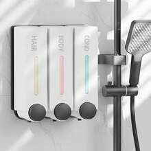 1PC/2PCS/3PCS Specifications Of Shower Wall Shampoo Dispenser, Shampoo And Conditioner Dispenser, Shampoo Dispenser, Bathroom Perforated/Non Perforated Perforated Shower Gel Soap Dispenser Set Suitable For Hotel Bathrooms Kitchen Items Kitchen Accessories Kitchen Kitchen Tools - multicolor - View 9