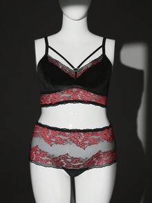 SHEIN Set de 2 sujetadores inalámbricos con aplicaciones de encaje para tallas grandes - Multicolor - Ver 6