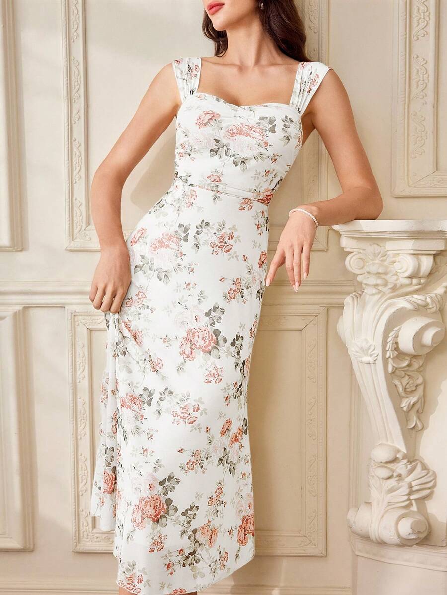 Vintamour 复古优雅女士连衣裙 印花休闲度假美人鱼裙摆连衣裙 夏季女装 夏季连衣裙 舞会礼服 毕业礼服 夏季服装 婚礼宾客礼服 女士度假装 女士婚纱 度假装 女士毕业礼服 优雅复活节连衣裙 女士优雅印花连衣裙 节日装 乡村音乐会装 迎婴派对礼服 邮轮装 女士早午餐装 母亲节礼服 - 白色 - 查看 1