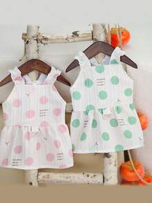 PETSIN 狗狗服装、猫咪服装、动物裙装、宠物春夏新品系列、幼犬连衣裙、公主风百搭连衣裙、条纹印花、小型动物服装、清凉防晒霜 - 彩色 - 查看 5