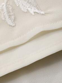 DAZY Vestido de verano de mujer con cuello cuadrado, mangas con volantes y decoración de lentejuelas florales elegantes - Albaricoque - Ver 11