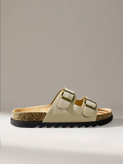 Solecia 女士黑色舒适厚底平底凉鞋，适合度假、居家穿着及圣诞节等休闲场合