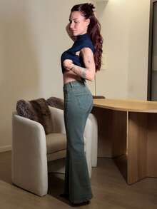 Abrilcols Elegant High Neck Loose Casual Versatile Sleeveless Knit Sweater Vest In Fall/Winter - Navy Blue - View 4