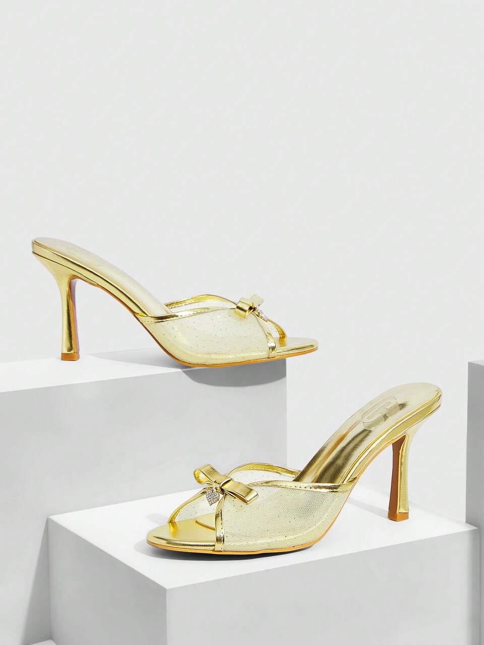 CUCCOO SZL Women's Fashion Bow Decor High Heel Slide Sandals, Suitable For Daily Wear Valentine's Day