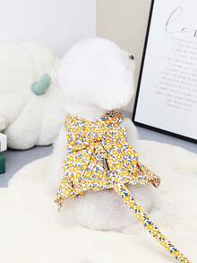 PETSIN 宠物胸背裙，猫咪牵引带，动物项圈套装，宠物用品绑带裙，狗狗散步公主裙，宠物胸背裙+绳子 - 彩色 - 查看 7