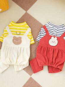 PETSIN Pet Clothing, Dog Clothing, Cat Four Legged Clothing, Casual Overalls, Spring And Summer New Small Animal Overalls, Traction Buckle Jumpsuit, Pet Supplies, Casual Overalls - Multicolor - View 14