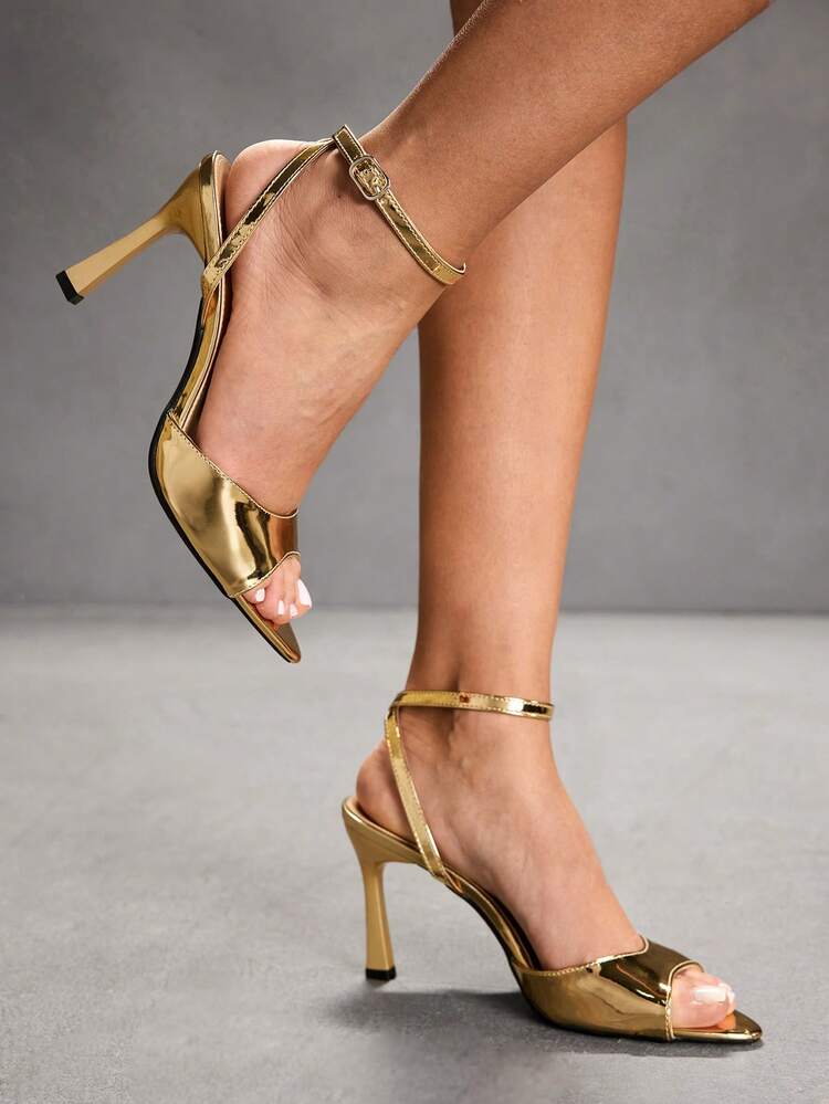 CUCCOO SZL Women's Adjustable Minimalist Maroon High Heel Sandals, For Casual Daily Wear Spring Shoes Spring Break Easter Prom Heels Valentine's Day