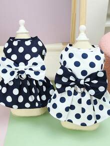 PETSIN 狗狗服装、猫咪服装、动物裙装、宠物春夏新品系列、幼犬连衣裙、公主风百搭连衣裙、条纹印花、小型动物服装、清凉防晒霜 - 彩色 - 查看 10