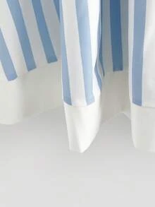 GlowEve 女士休闲蓝白条纹裙 - 藍白色 - 查看 5