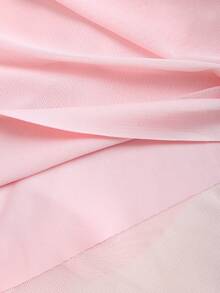 Sweetra Elegant French Style Romantic Ruffled Hem Fitted Casual Dress With Metal Buttons, Suitable For Dates, Vacation, Pink - Pink - View 5