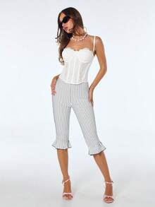 Sweetina Women's Printed Simple Pants For Daily Wear - Black and White - View 3