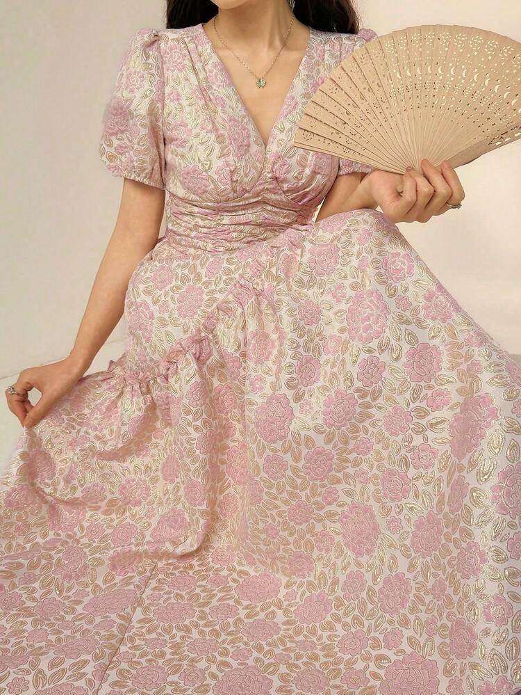 Women's Elegant Jacquard Dress, Summer Sundress Boho
