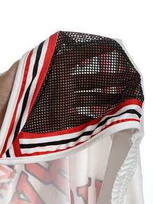 Mistrie Women's Letter Print Halter Neck Casual Sexy Romper - Red and White - View 5