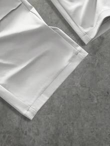 HIMLAND Men's Casual Multi-Pocket Elastic Waist Drawstring Design Pants - Light Grey - View 5