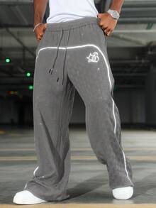 PAVTROS Pantalones con textura y brillo para jóvenes - Gris - Ver 4