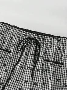 GlowEve CURVE Quần ống đứng dáng rộng, thoải mái, cạp chun co giãn, có túi, dành cho nữ cỡ lớn, thích hợp mặc đi làm, công sở và hàng ngày. - Đen và trắng - Xem 8