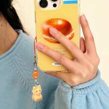 1pc Kawaii 3D Flocked Cat Charm | Girly Phone Strap & Keyring For BFFs - Multicolor - View 9