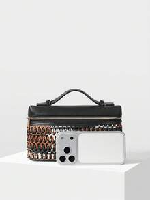 PREMIUM SQUARE OPENWORK BAG - Blue - View 5