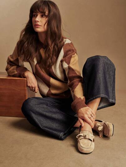 Rosivie Women's Bow Decor Casual Versatile Flat Shoes