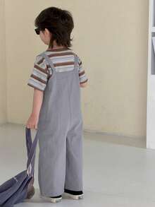 DAZY Young Boys' Solid Color Sleeveless Casual Loose Summer Versatile T-Shirt Set - Blue - View 6