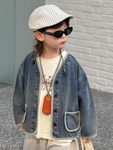 DAZY Toddler Boys' Denim Long Sleeve Jacket - Blue - View 5