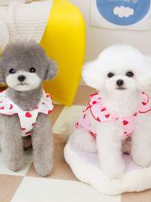 PETSIN 狗狗服装、猫咪服装、动物裙装、宠物春夏新品系列、幼犬连衣裙、公主风百搭连衣裙、条纹印花、小型动物服装、清凉防晒霜 - 彩色 - 查看 6