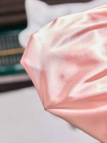 SilkySpell Bata de mujer de seda sintética de alta calidad con ajuste holgado y adorno de encaje francés elegante, versátil para otoño/invierno, color rosa - Rosa - Ver 9