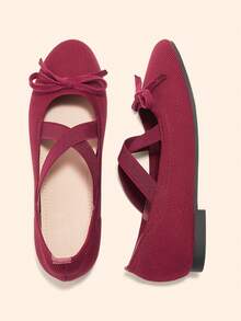 CUCCOO BASICS Women's Fashion Flat Shoes Spring Shoes - Burgundy - View 5