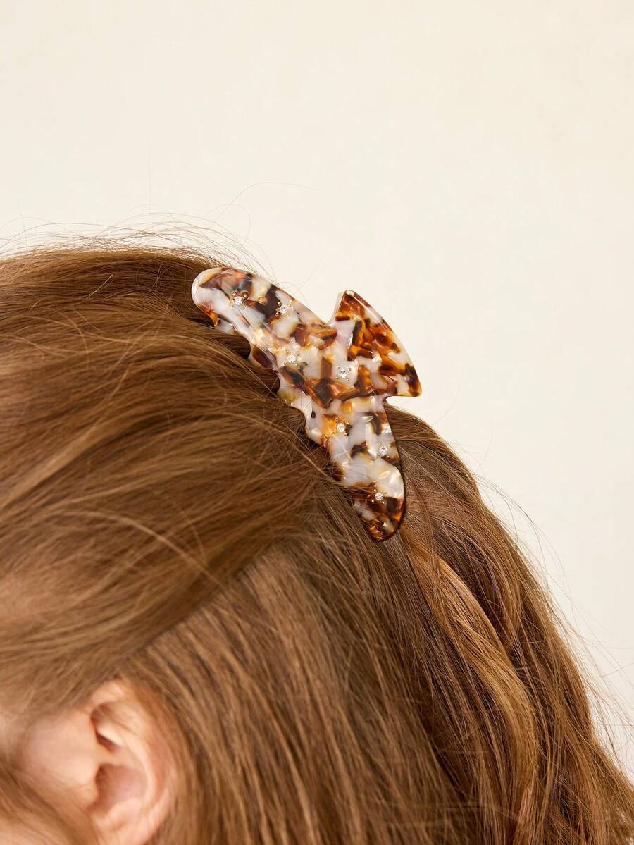 MOTF PREMIUM ACETIC ACID YELLOW MINI CLAW CLIP WITH INLAID GEMS HAIR CLAWS HAIR CLIPS HAIR JAW CLIP HAIR CLAMPS HAIR CLUTCH HAIR CATCHER CLIP - Black coffee ash - View 2