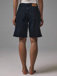 MUSERA Relaxed Fit Denim Jorts Basics Autumn  Fall Cute Streetwear Going Out Casual Core Denim Spring Summer - Black - View 4