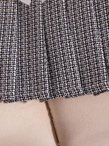 Elladie kids 1 chiếc đầm ngắn tay màu hồng phối vải, cổ đen, cài cúc, viền nhún, trang trí nơ, kiểu dáng thường ngày, năng động, phù hợp cho bé gái tuổi teen, mùa hè 2026. - màu đen - Xem 5