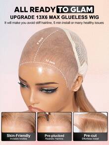 ALL READY WIG 灰蜜金色升级版 13x6 无胶蕾丝前假发 波浪卷发 雷米真人发假发 预剪耳到耳蕾丝假发 皮肤融化 女士适用 - S613/Yellow - 查看 6