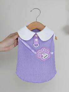 PETSIN 宠物服装、狗狗服装、猫咪连帽衫、休闲背心、春夏新品、小动物印花背心、酷炫休闲装、卡通连帽衫 - 彩色 - 查看 6