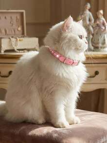 PETSIN Shiny Rhinestone Dog Collar Small And Medium-Sized Leather Pet Collar Adjustable Cat Collar - Light color - View 4
