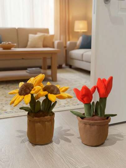 Cirelle 1个仿真花门挡 - 向日葵/郁金香设计，可保持门敞开，非常适合温室和作为礼物