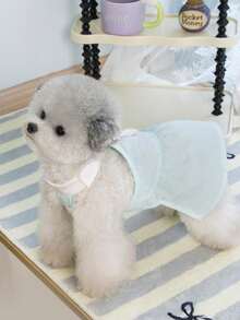 PETSIN 狗狗服装、猫咪服装、动物裙装、宠物春夏新品系列、幼犬连衣裙、公主风百搭连衣裙、条纹印花、小型动物服装、清凉防晒霜 - 彩色 - 查看 16