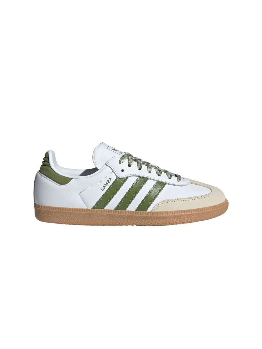Samba OG Women's Shoes Cloud White / Tech Olive / Gum JS1352 - White Green - View 1