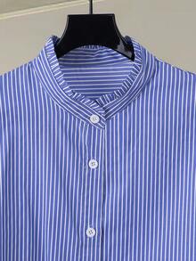 Airaco Bow Sleeve Striped 3/4 Sleeve Women Shirt - Multicolor - View 6