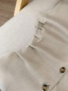 GlowEve Women's Fashion V-Neck Pleated Sleeveless Romantic Elegant Casual Commute Date Party Dinner Jacket, Spring/Summer - Apricot - View 5