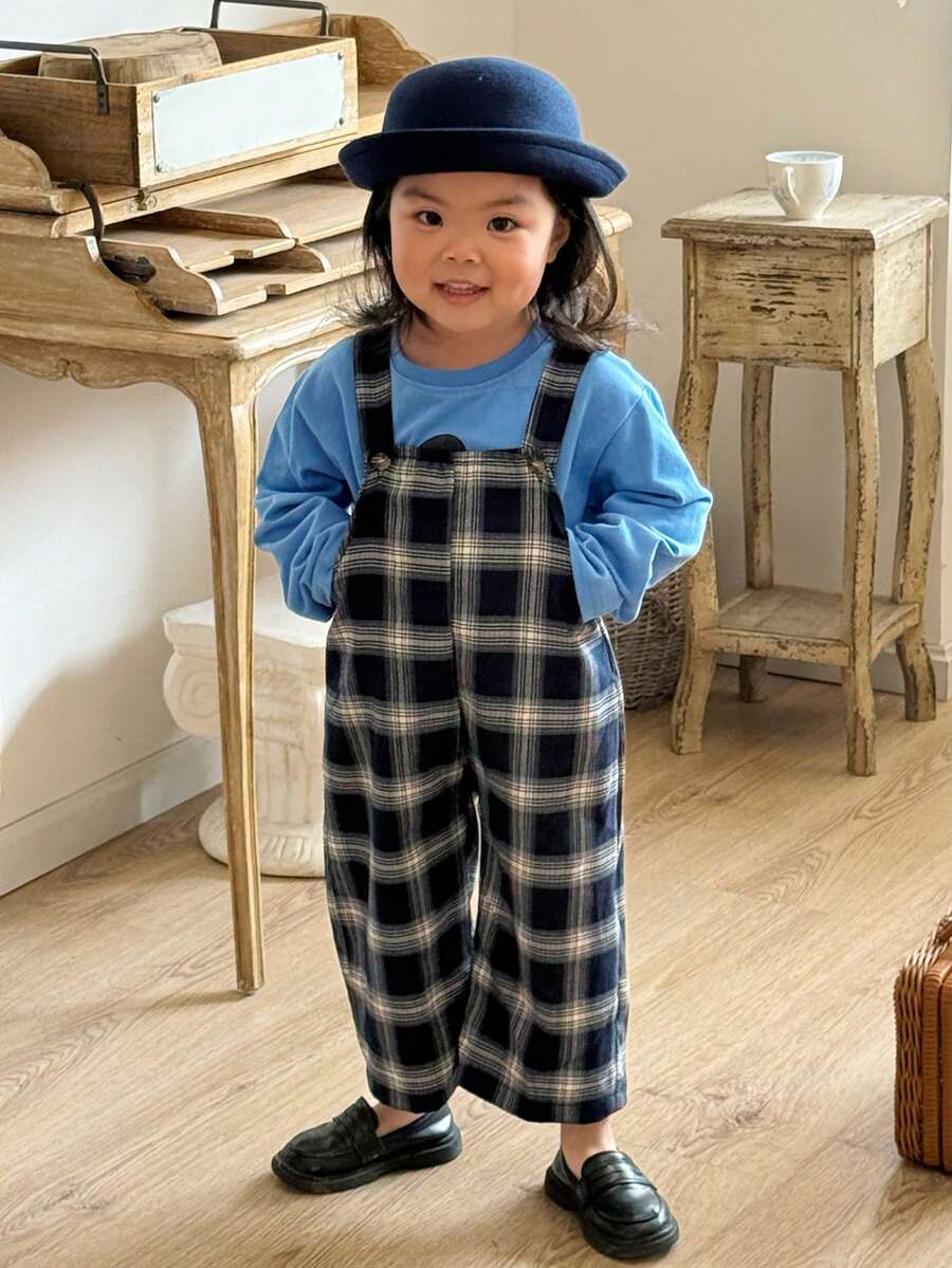 DAZY 女童格子连体裤，韩版休闲背带裤，夏季新款 - 彩色 - 查看 1