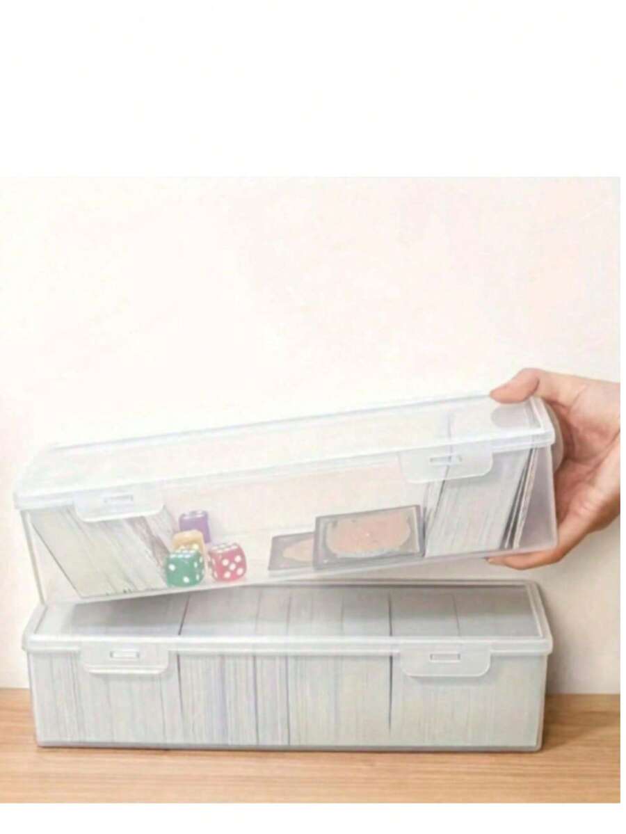 750 Count Plastic Trading Card Storage Boxes, Playing Game Card Box - Transparent - View 1