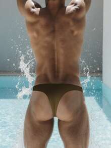 Manfinity Swimmode Men's Gradient Color Triangle Beach Swim Trunks Bikini For Men Swim Men Swim Thong - Brown - View 2