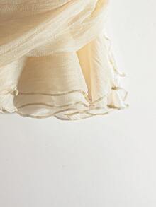 Sweetra New Design Fashionable Versatile Sweet Patchwork Pleated Ruffle Hem Slim Fit Skirt, Summer - Apricot - View 4