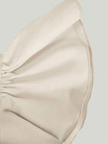 Franclia Women's Casual Shirt With Ruffle Trim, Suitable For New Year Party Cute Top Fashion Tops Chic Tops Tops Cute Bow Top - Apricot - View 4