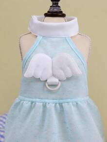 PETSIN 狗狗服装、猫咪服装、动物裙装、宠物春夏新品系列、幼犬连衣裙、公主风百搭连衣裙、条纹印花、小型动物服装、清凉防晒霜 - 彩色 - 查看 6