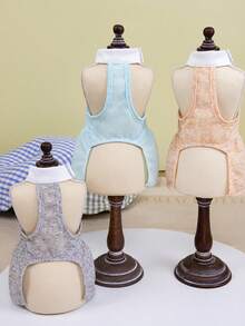 PETSIN 狗狗服装、猫咪服装、动物裙装、宠物春夏新品系列、幼犬连衣裙、公主风百搭连衣裙、条纹印花、小型动物服装、清凉防晒霜 - 彩色 - 查看 8