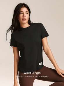 GLOWMODE Valentine's Day Pima Cotton Love You More Soft Breathable Lightweight Waist Length Regular Fit Crewneck T-Shirt Daily Casual Wear - Black - View 4